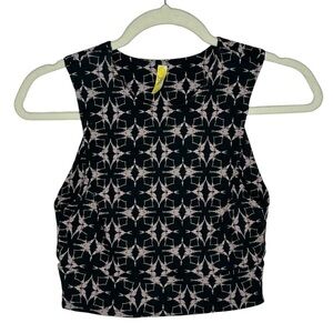 Free People Black and White Patterned Crop Top